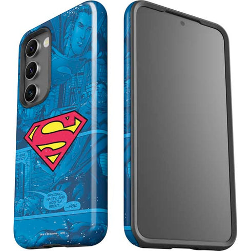 DC Comics Superman Logo Background Pattern Galaxy S23 Pro Case