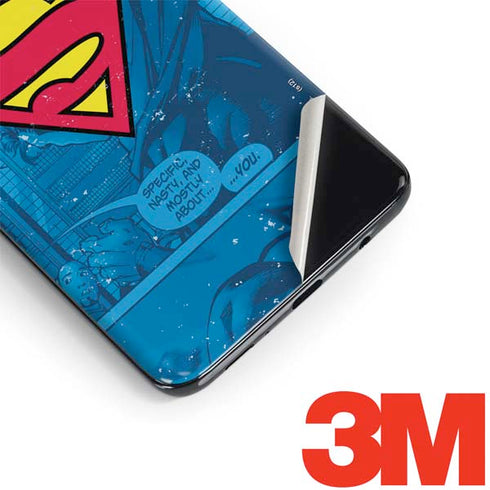 DC Comics Superman Logo Background Pattern Galaxy S9 Plus Skin