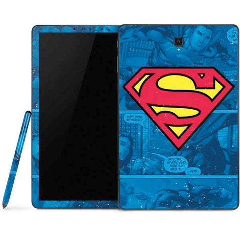 DC Comics Superman Logo Background Pattern Samsung Galaxy Tab Skin