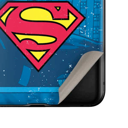 DC Comics Superman Logo Background Pattern Galaxy Z Flip Skin
