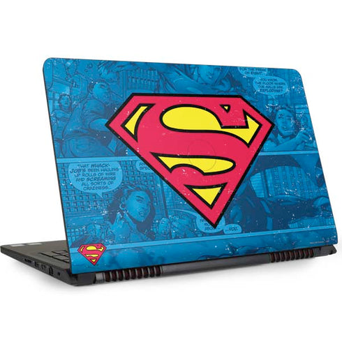 DC Comics Superman Logo Background Pattern Dell Inspiron Skin