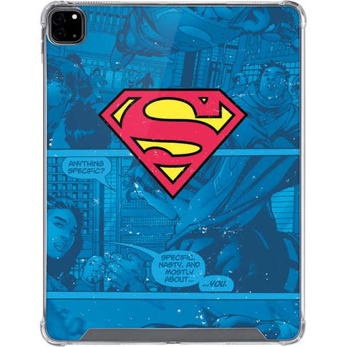 DC Comics Superman Logo Background Pattern iPad Pro 12.9in (2020) Clear Case