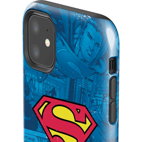 DC Comics Superman Logo Background Pattern iPhone 11 Impact Case