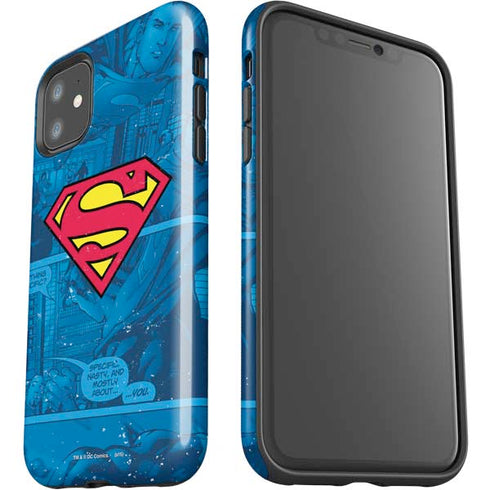 DC Comics Superman Logo Background Pattern iPhone 11 Impact Case