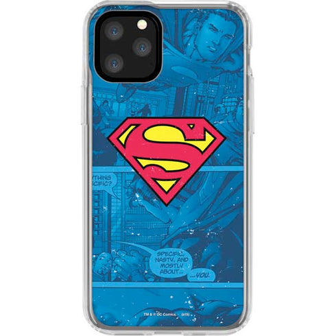 DC Comics Superman Logo Background Pattern iPhone 11 Pro Clear Case