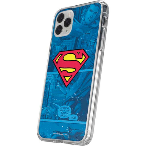 DC Comics Superman Logo Background Pattern iPhone 11 Pro Clear Case