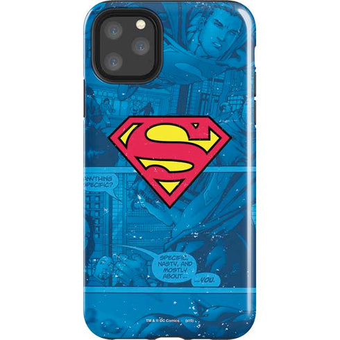 DC Comics Superman Logo Background Pattern iPhone 11 Pro Max Impact Case