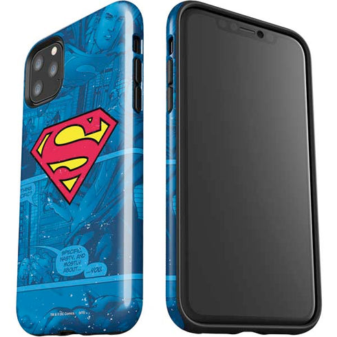 DC Comics Superman Logo Background Pattern iPhone 11 Pro Max Impact Case