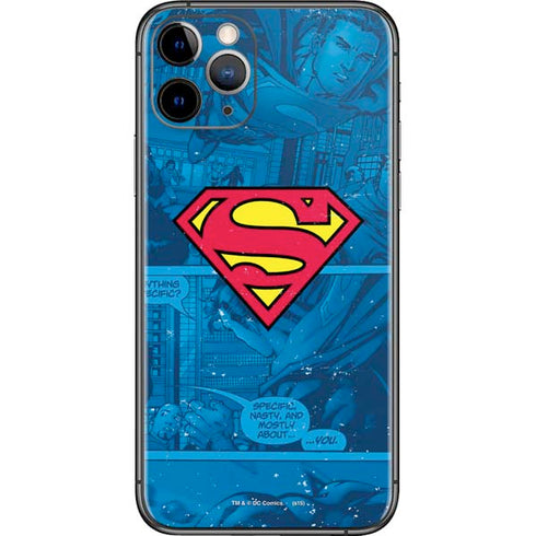 DC Comics Superman Logo Background Pattern iPhone 11 Pro Skin