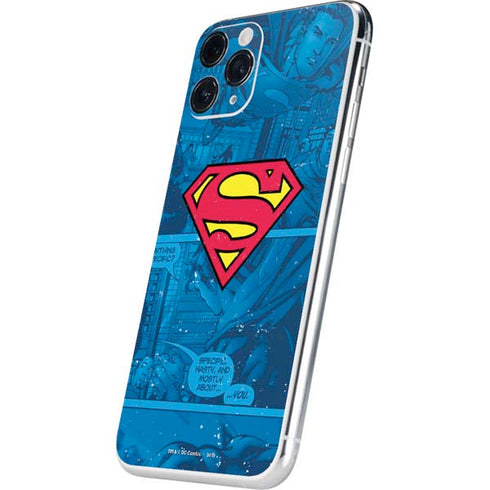 DC Comics Superman Logo Background Pattern iPhone 11 Pro Skin
