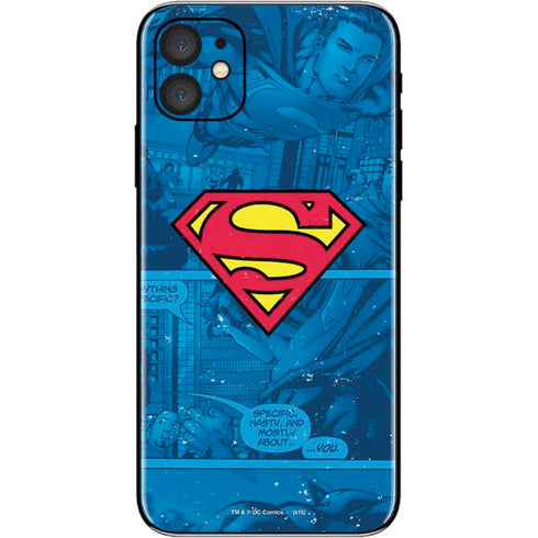 DC Comics Superman Logo Background Pattern iPhone 11 Skin
