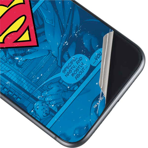 DC Comics Superman Logo Background Pattern iPhone 11 Skin
