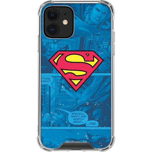 DC Comics Superman Logo Background Pattern iPhone 12 Clear Case