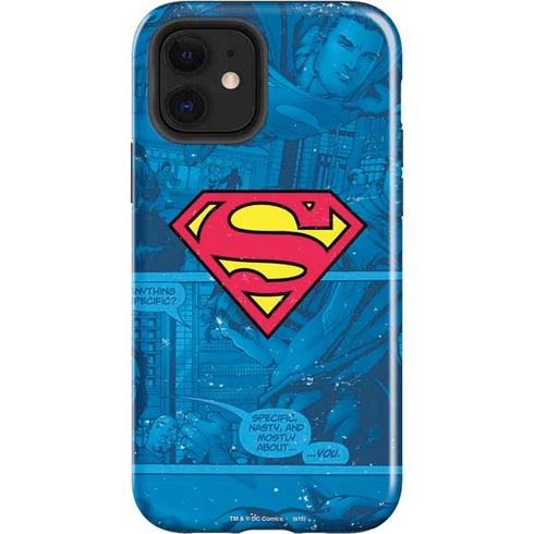 DC Comics Superman Logo Background Pattern iPhone 12 Impact Case