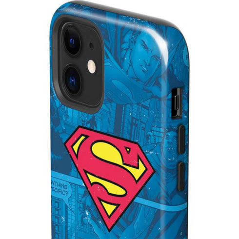 DC Comics Superman Logo Background Pattern iPhone 12 Impact Case