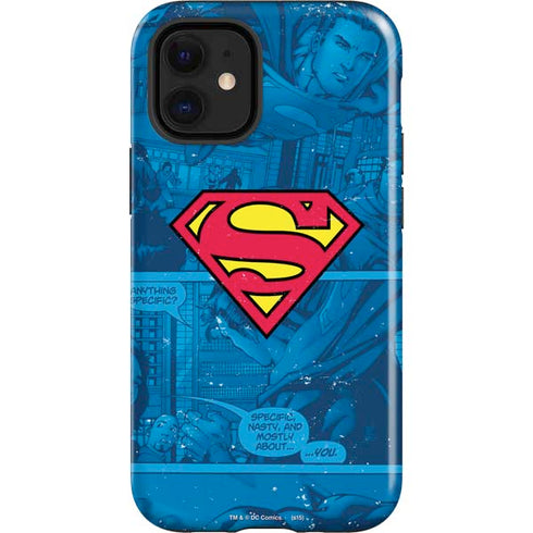 DC Comics Superman Logo Background Pattern iPhone 12 Mini Impact Case
