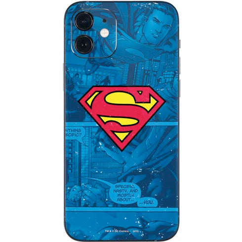DC Comics Superman Logo Background Pattern iPhone 12 Mini Skin