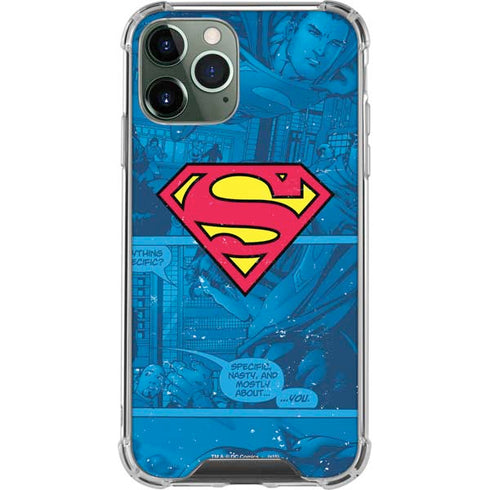 DC Comics Superman Logo Background Pattern iPhone 12 Pro Clear Case