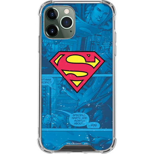 DC Comics Superman Logo Background Pattern iPhone 12 Pro Max Clear Case
