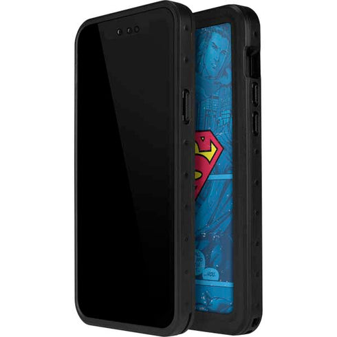 DC Comics Superman Logo Background Pattern iPhone 12 Pro Waterproof Case
