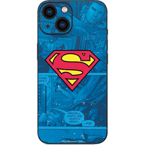DC Comics Superman Logo Background Pattern iPhone 13 Mini Skin