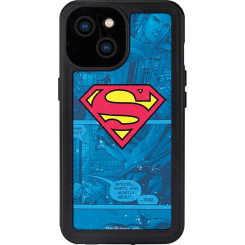 DC Comics Superman Logo Background Pattern iPhone 13 Mini Waterproof Case