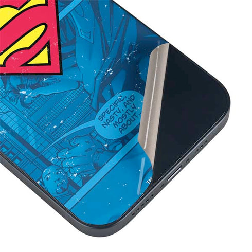 DC Comics Superman Logo Background Pattern iPhone 15 Plus Skin