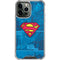 DC Comics Superman Logo Background Pattern iPhone 14 Pro Max Clear Case