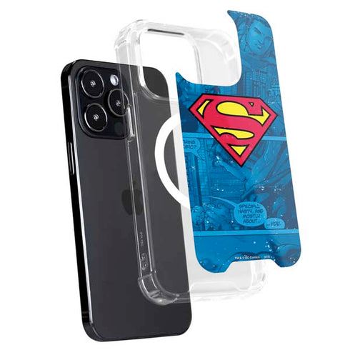 DC Comics Superman Logo Background Pattern iPhone 15 Pro Max MagSafe Case