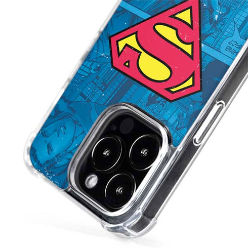 DC Comics Superman Logo Background Pattern iPhone 14 Pro Max MagSafe Case