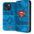 DC Comics Superman Logo Background Pattern iPhone 15 Folio Case
