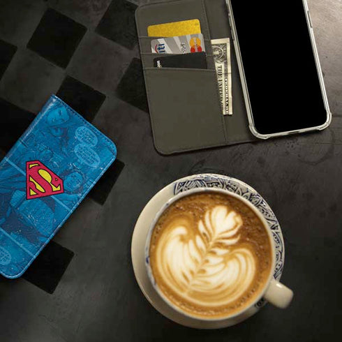 DC Comics Superman Logo Background Pattern iPhone 15 Pro Folio Case