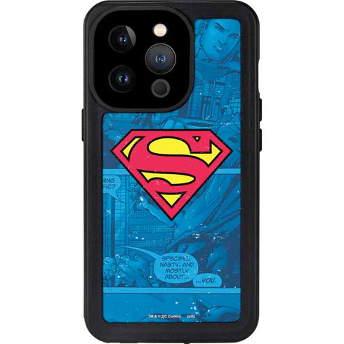 DC Comics Superman Logo Background Pattern iPhone 15 Pro Waterproof Case