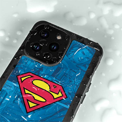 DC Comics Superman Logo Background Pattern iPhone 15 Pro Waterproof Case