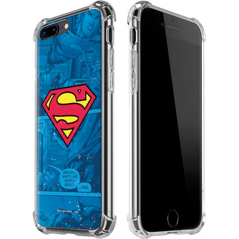 DC Comics Superman Logo Background Pattern iPhone 7/8 Plus Clear Case
