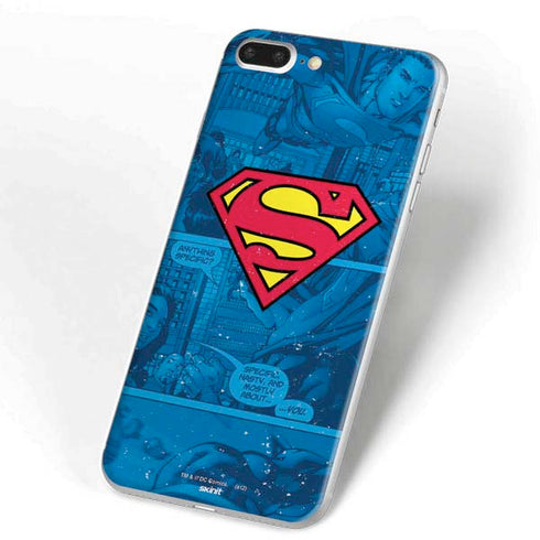 DC Comics Superman Logo Background Pattern iPhone 7 Plus Skin