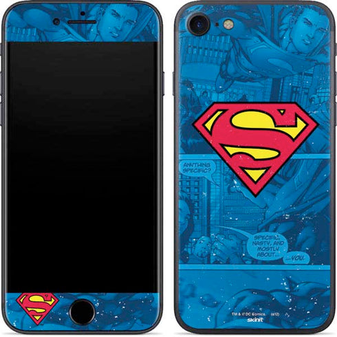 DC Comics Superman Logo Background Pattern iPhone 7 Skin