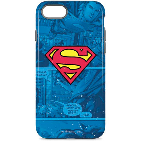 DC Comics Superman Logo Background Pattern iPhone 8 Pro Case