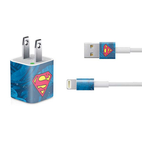 DC Comics Superman Logo Background Pattern iPhone Charger (5W USB) Skin