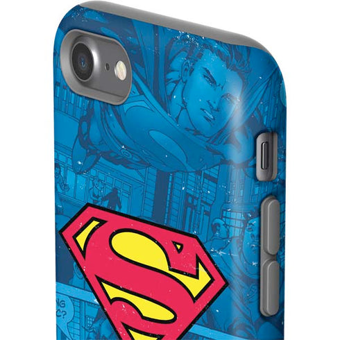 DC Comics Superman Logo Background Pattern iPhone SE (2nd & 3rd Gen) Pro Case