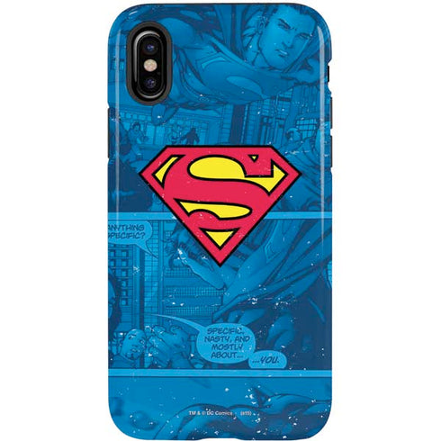 DC Comics Superman Logo Background Pattern iPhone X Pro Case