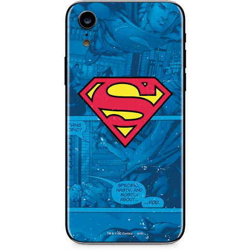 DC Comics Superman Logo Background Pattern iPhone XR Skin