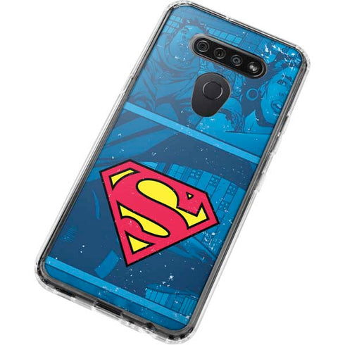 DC Comics Superman Logo Background Pattern LG K51/Q51 Clear Case