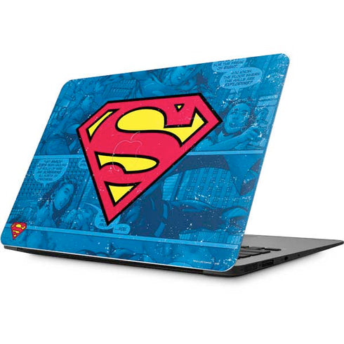 DC Comics Superman Logo Background Pattern Apple MacBook Skin