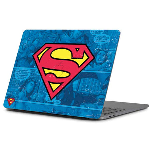 DC Comics Superman Logo Background Pattern Apple MacBook Pro 13-inch Skin