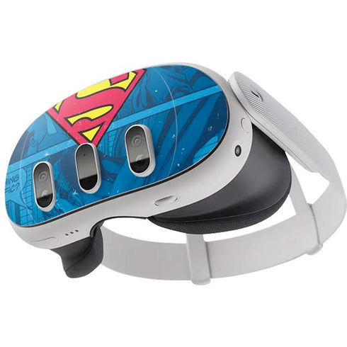 DC Comics Superman Logo Background Pattern Meta Quest 3 Skin