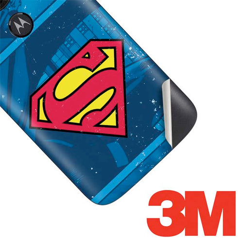 DC Comics Superman Logo Background Pattern Moto E5 Play Skin