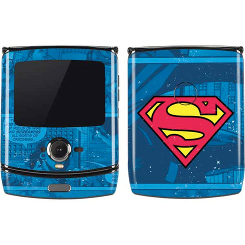 DC Comics Superman Logo Background Pattern Motorola RAZR Skin