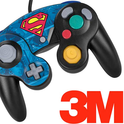 DC Comics Superman Logo Background Pattern Nintendo GameCube Controller Skin