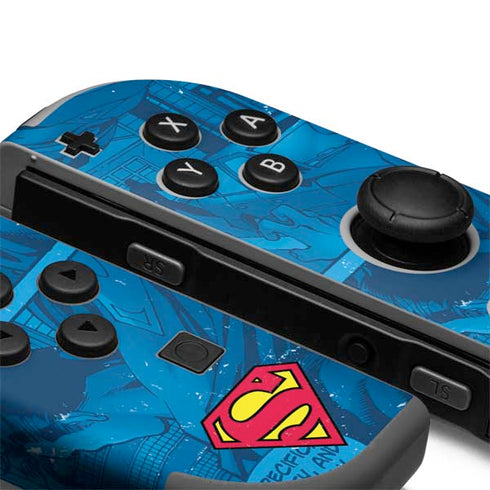 DC Comics Superman Logo Background Pattern Nintendo Joy-Con (L/R) Controller Skin